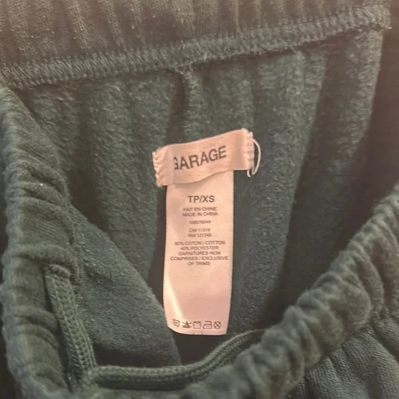 Garage Green Track Pants with Elastic Waistband and Tapered Legs - Picture 2 of 2